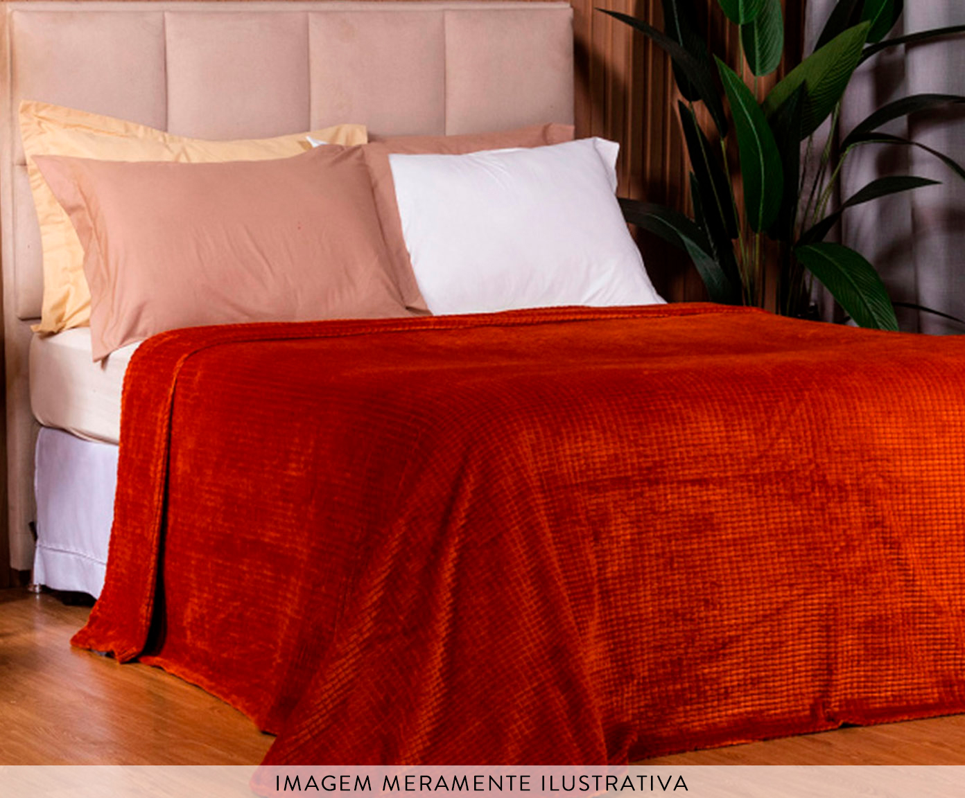 Cobertor Aveludado Manta Soft Touch Flannel Jaquard Terracota - image 1
