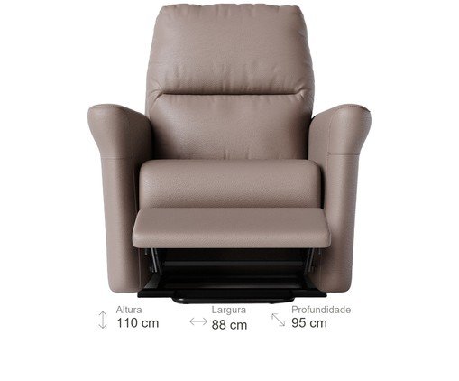 Poltrona Blend com Lift Couro Marrom image number 7