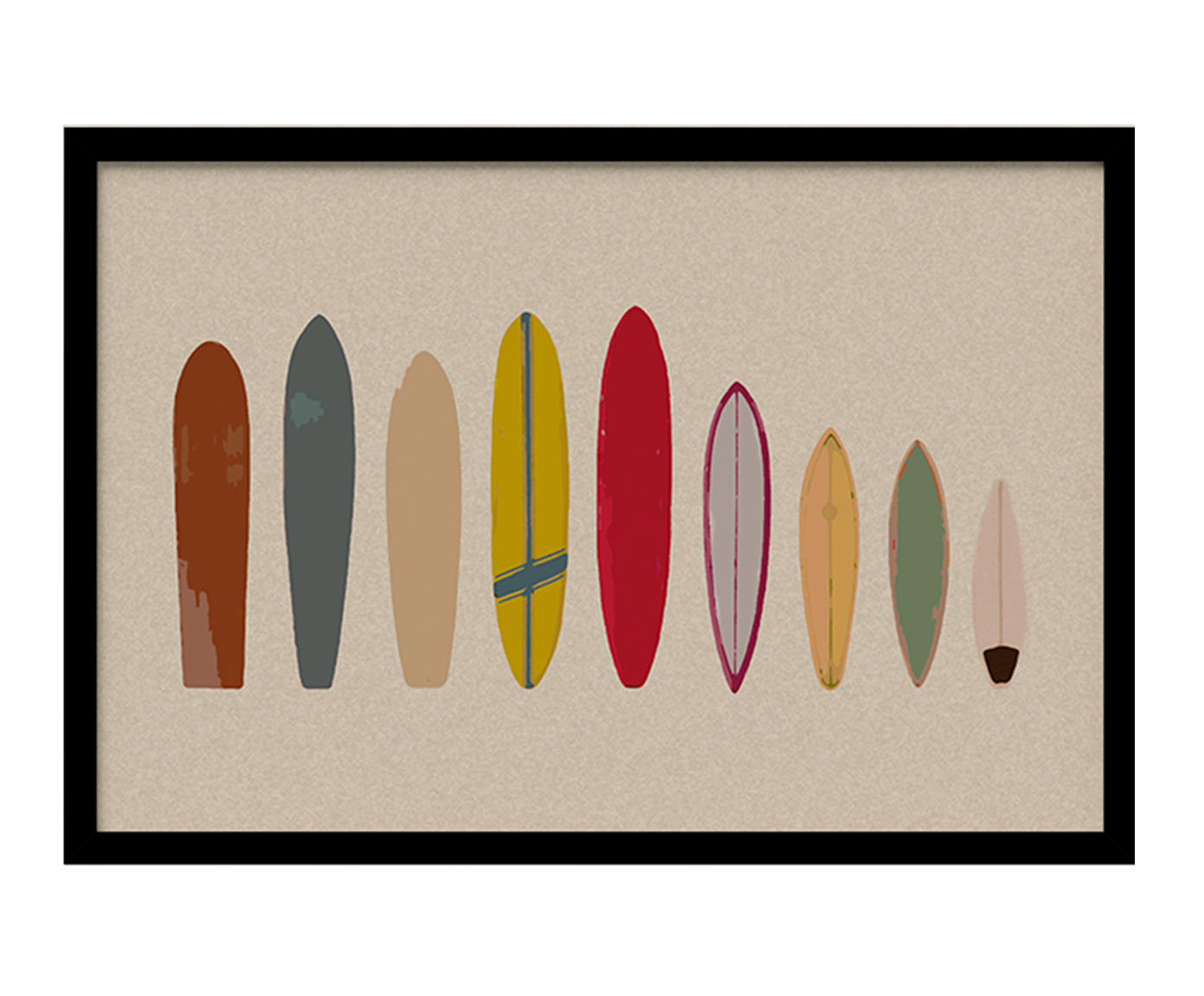 Quadro Pranchas de Surf com Moldura Preta image number 0