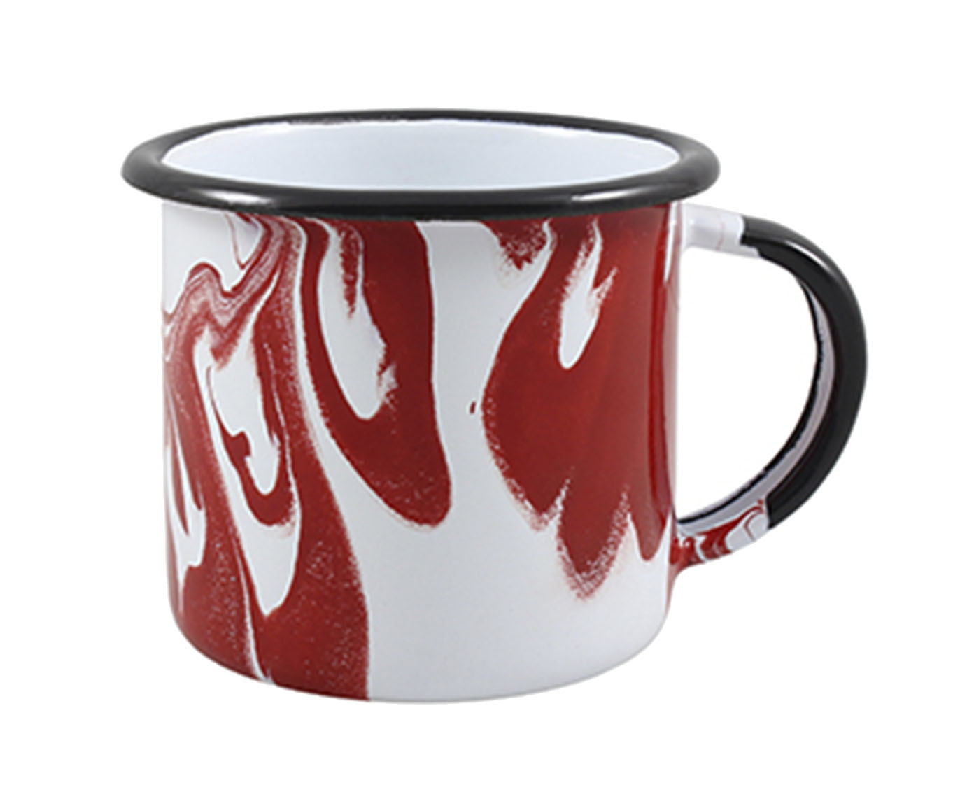 Caneca Esmaltada Marmorizada Vermelha image number 1