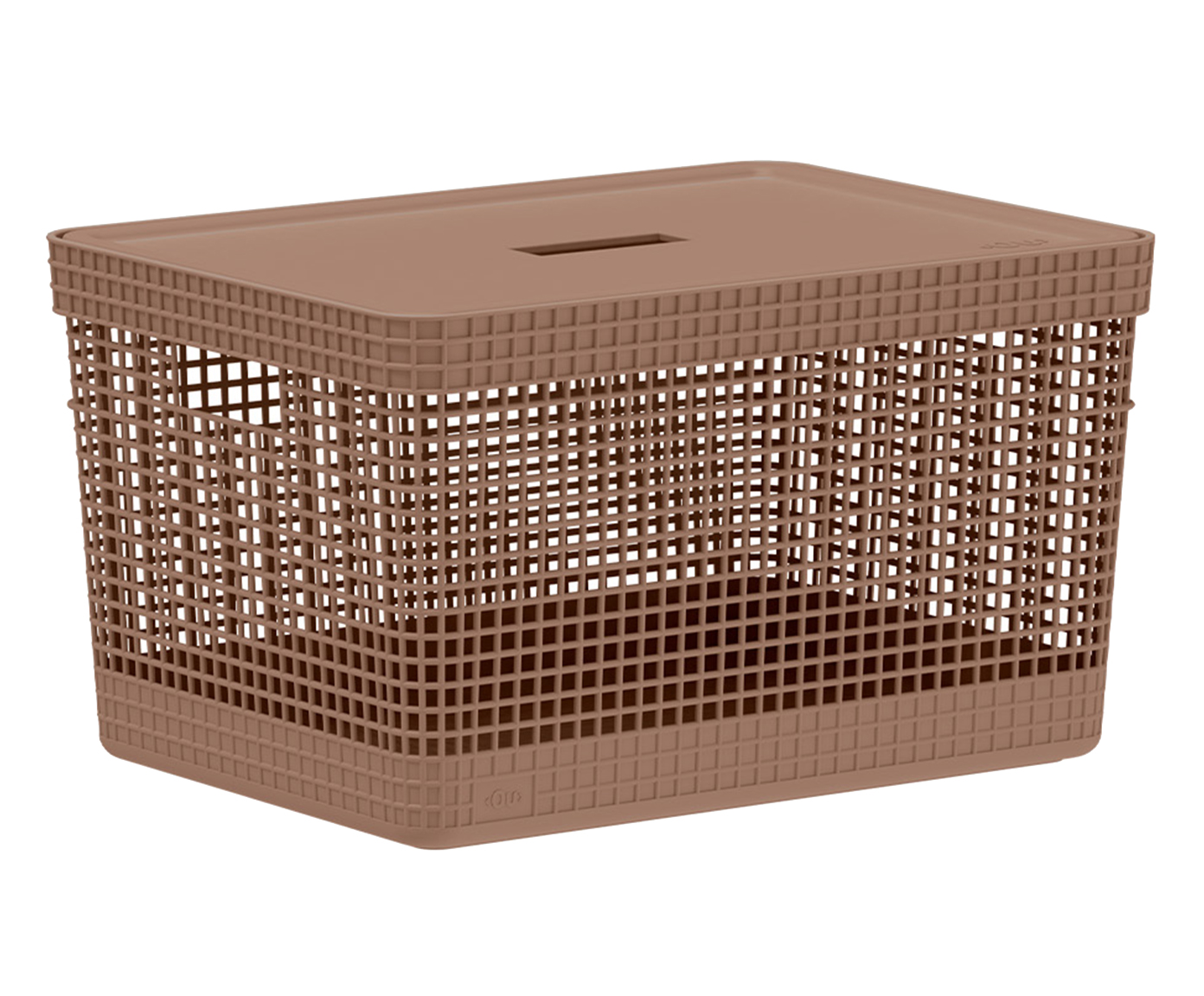 Cesto Grid com Tampa Marrom - image 0