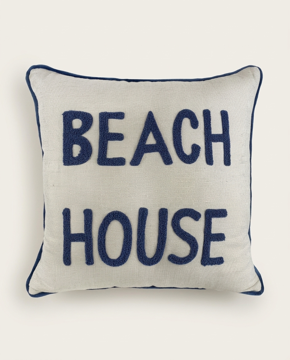 Almofada em Linho House Azul - image 0