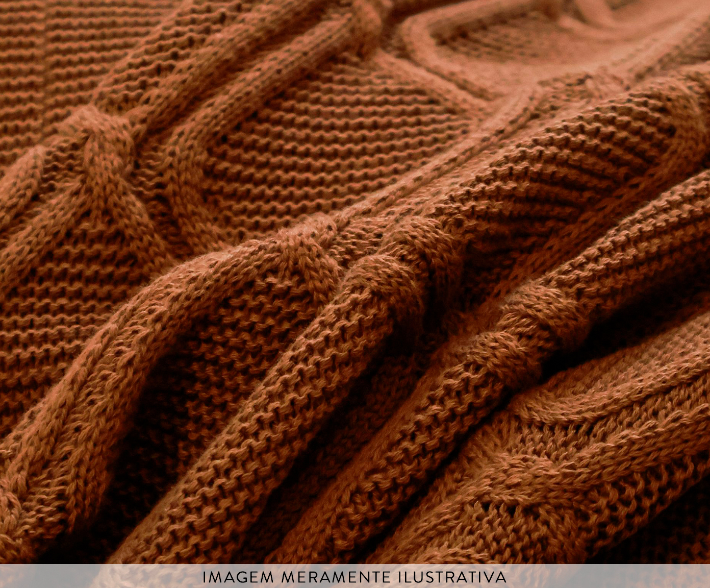 Manta Tricot Luxo Mocha Marrom - image 1