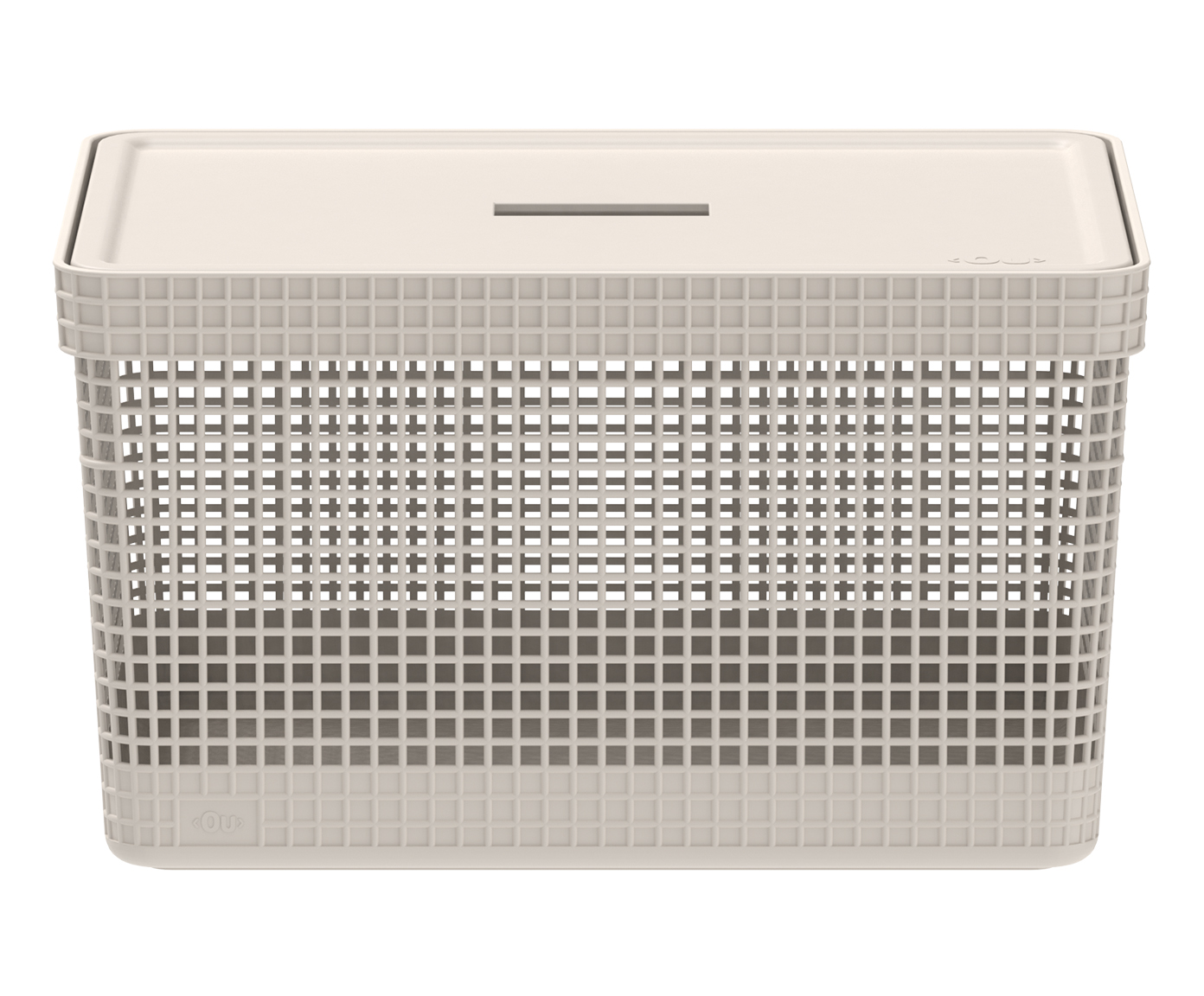 Cesto com Tampa Grid I Creme - image 0