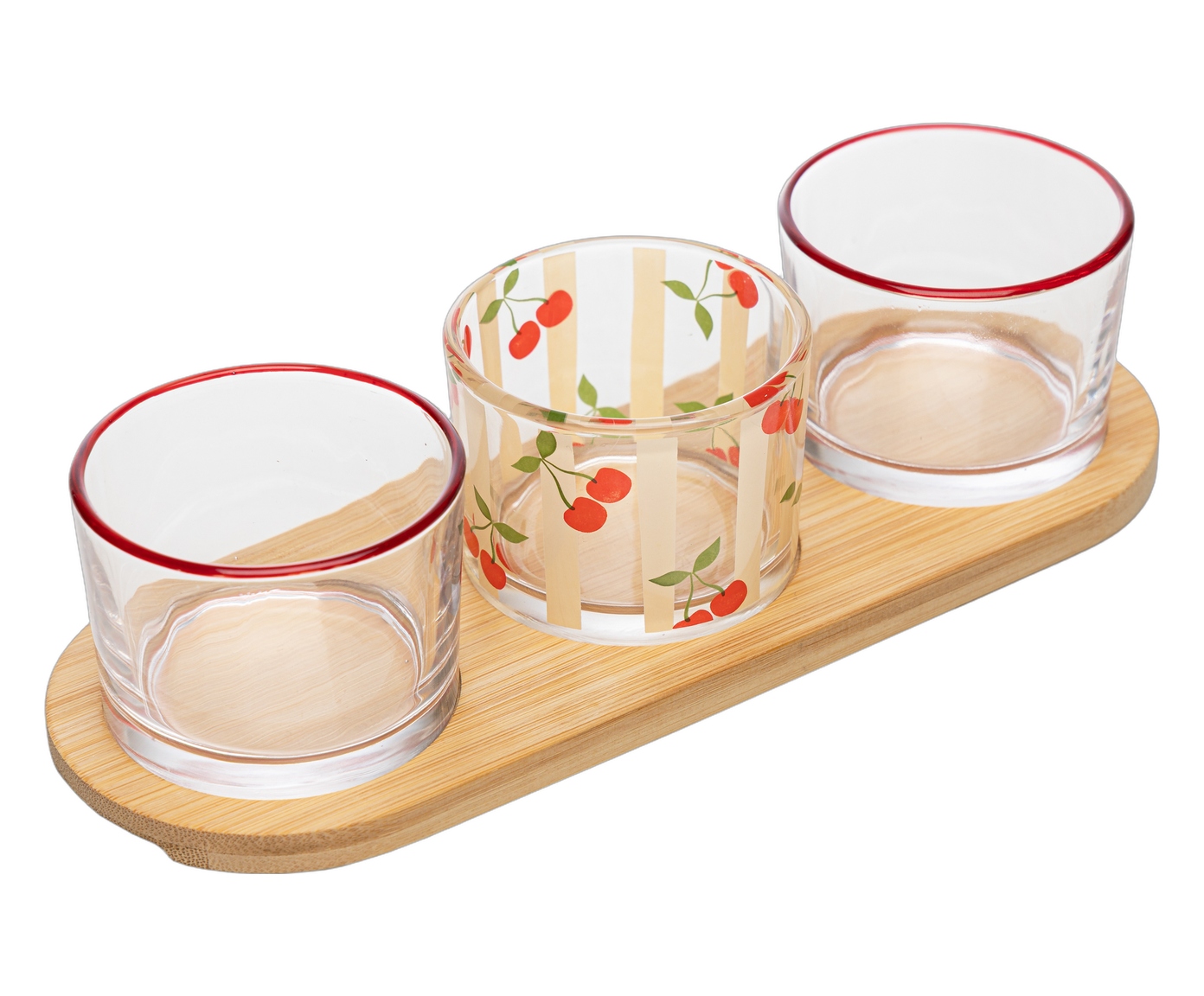 Jogo de Petisqueiras e Bandeja em Bambu Cherry - image 0