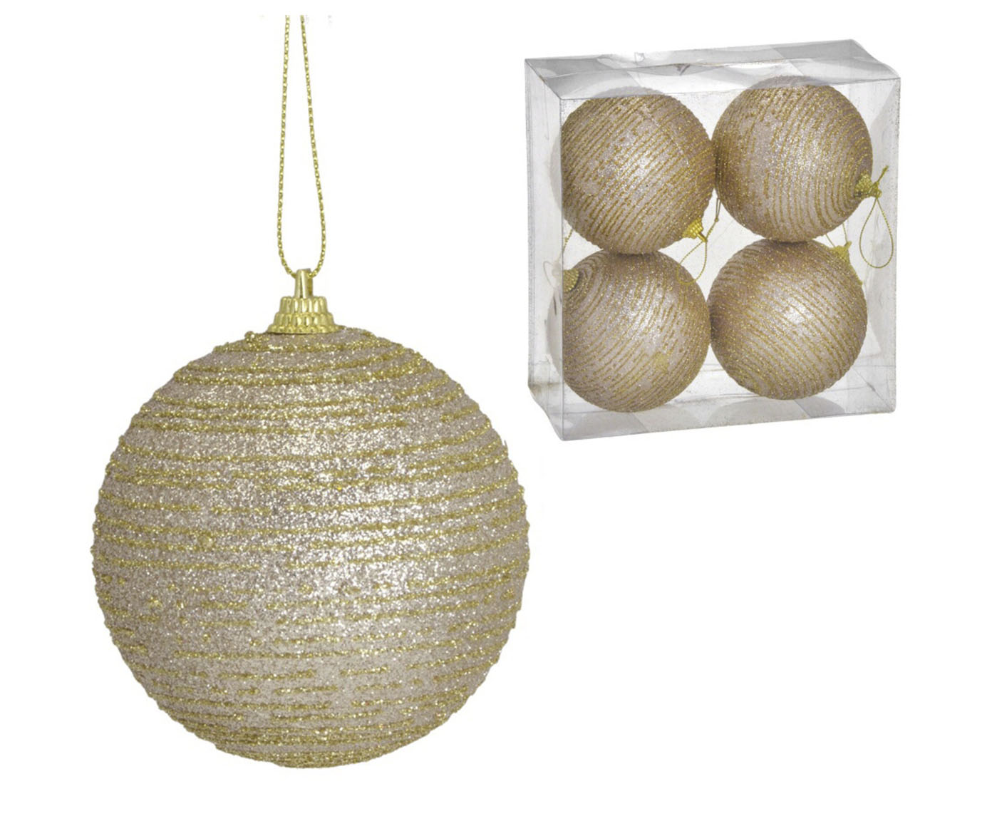 4 Bolas Natal Decorada Bronze II image number 0