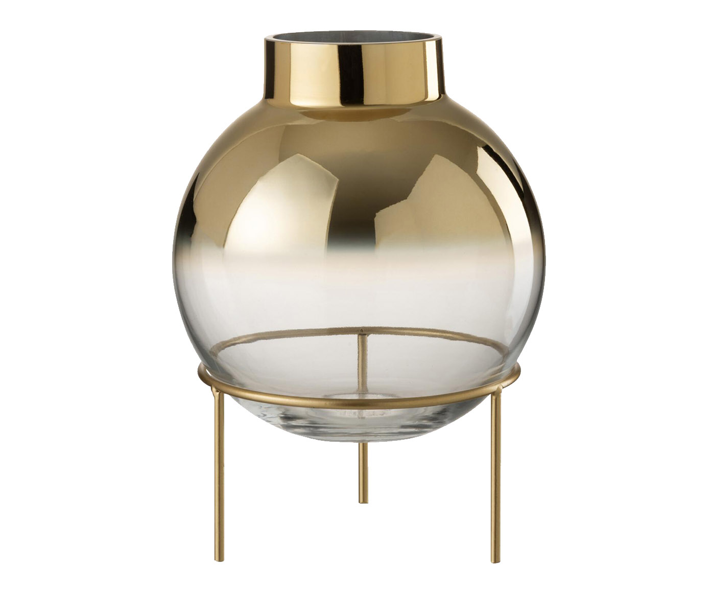 Vaso Oceanne Oval Transparente e Dourado - image 0