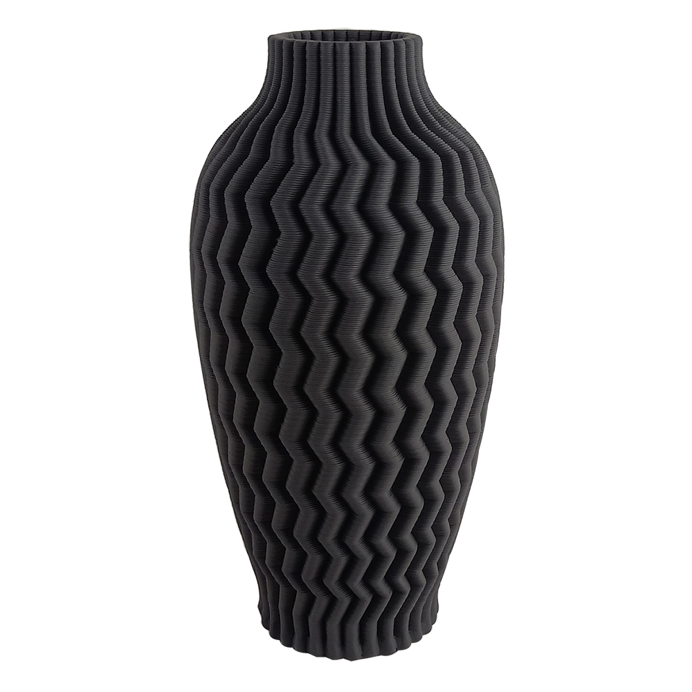 Vaso em Cer&acirc;mica Wavie Preto 3D image number 0