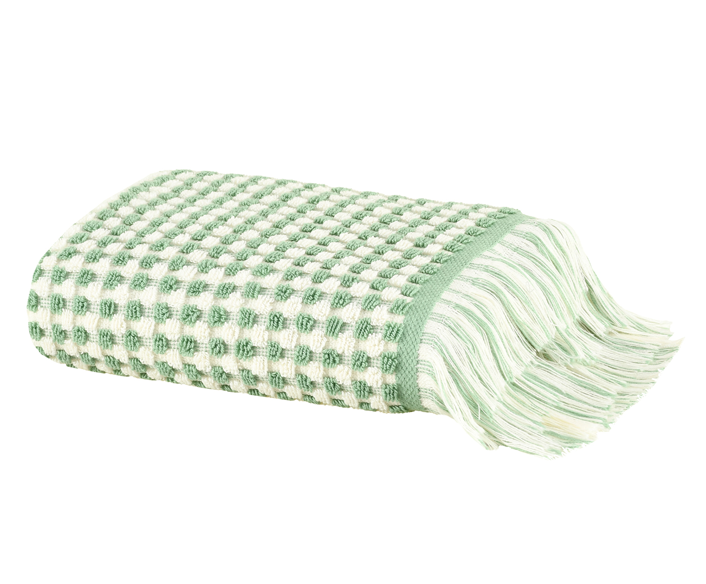 Toalha de Rosto com Franja Loom Verde Menta image number 2