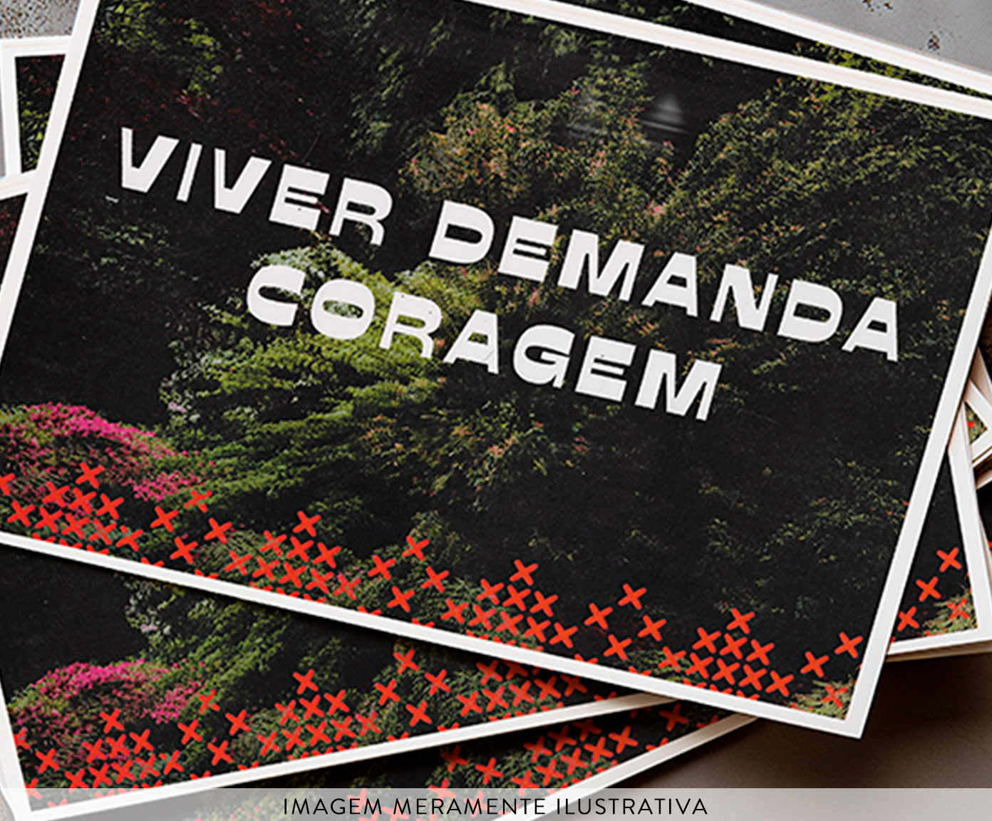 Cartaz Decorativo Viver Demanda Coragem Branco image number 3