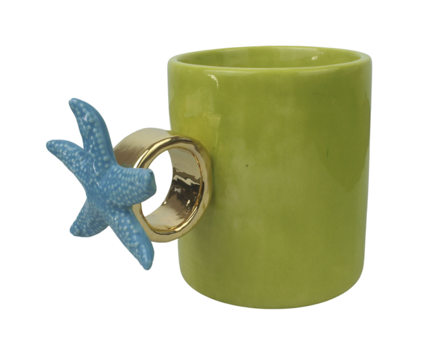 Caneca Starfish Verde com Ouro image number 0