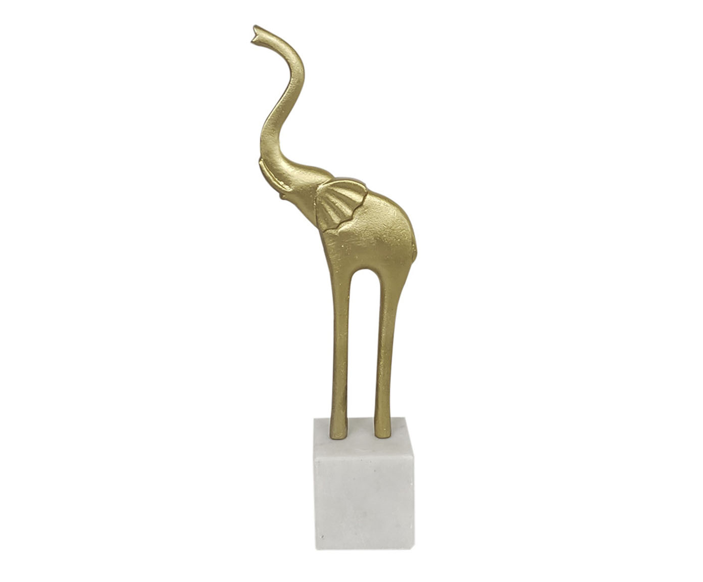 Adorno Elefante com Base em M&aacute;rmore II - Dourado image number 0