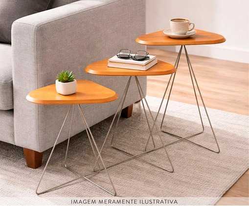 Mesa Lateral Liz Laminado Castanho image number 3