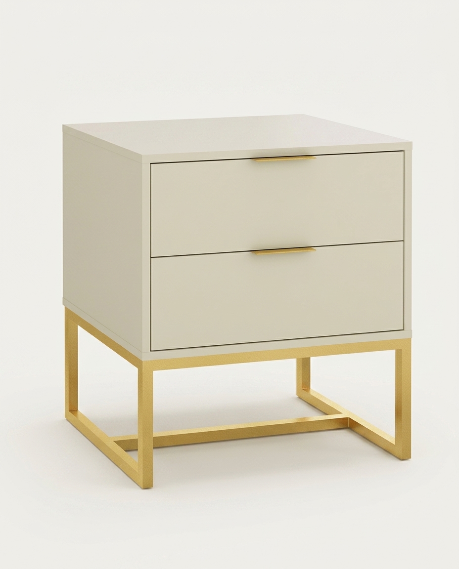 Mesa de Cabeceira Itzzon Frap&ecirc; e Dourado - image 1