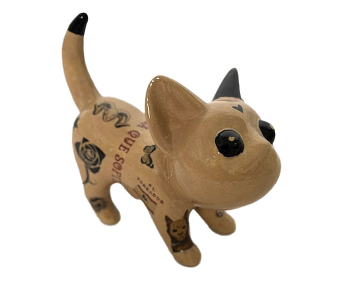 Adorno Gato Inked Miau Ol&eacute; Bege image number 0