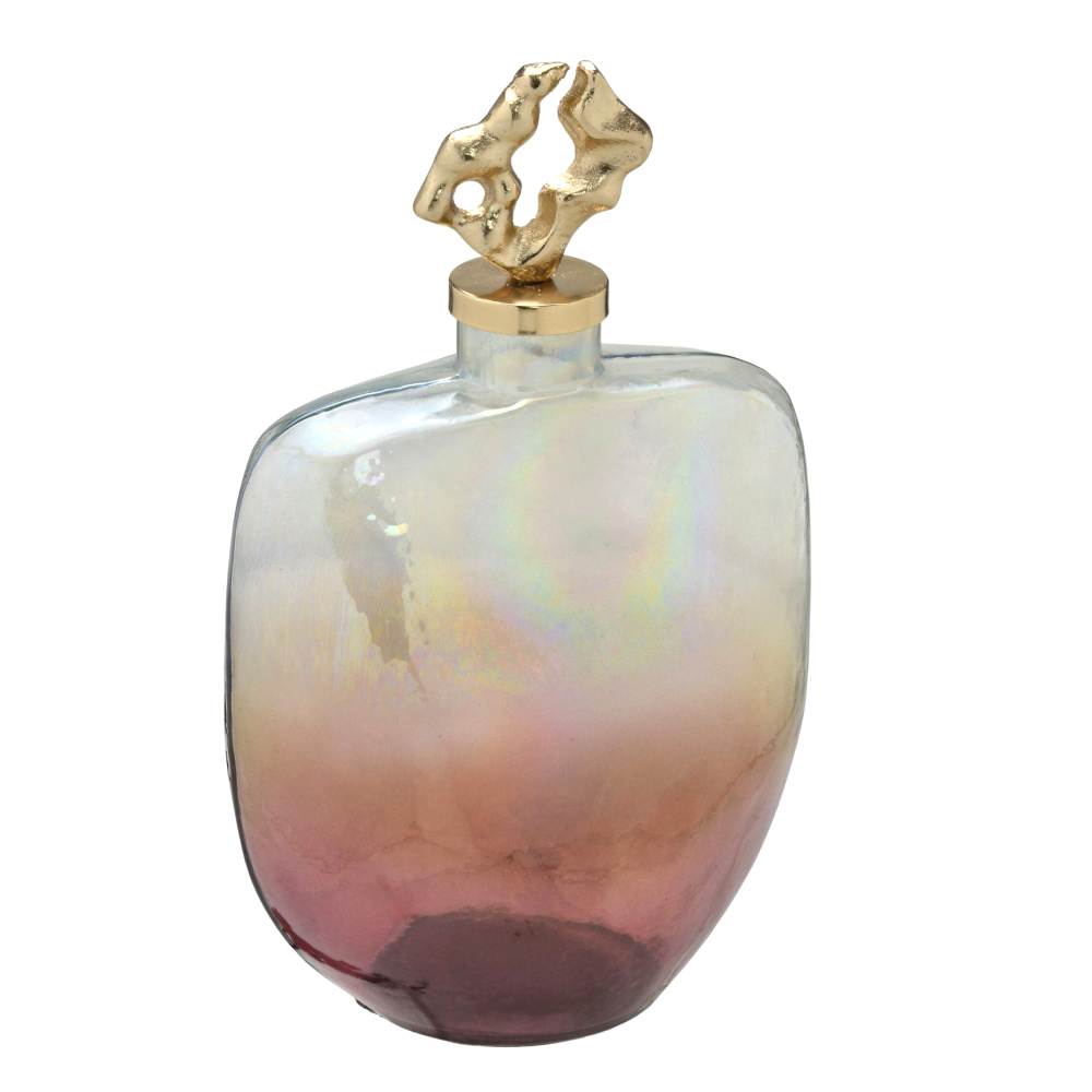 Potiche Decorativo Dourado e Marrom e Transparente image number 0