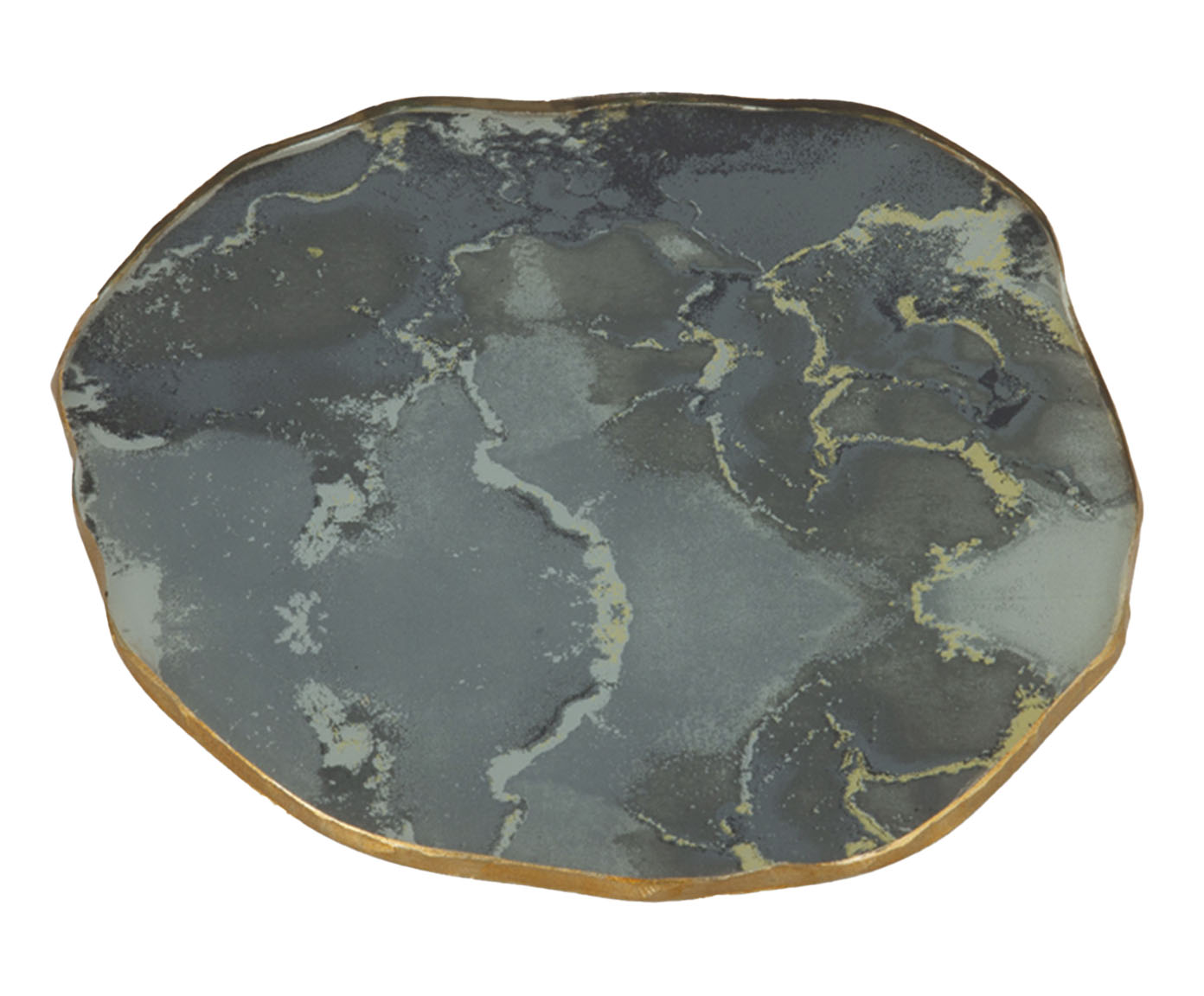 Centro de Mesa Org&acirc;nico Stone Onix com Borda Dourada image number 0
