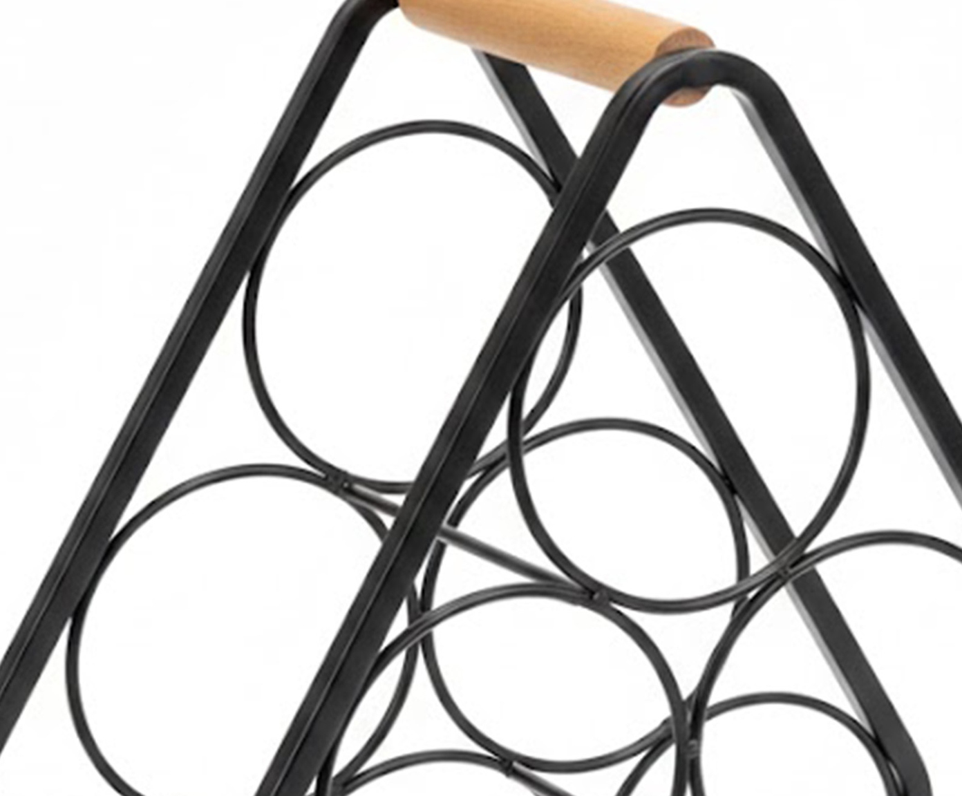 Suporte para 6 garrafas de vinho em metal preto image number 2