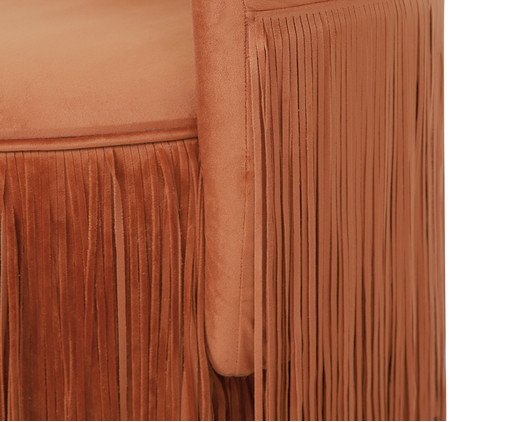 Poltrona Encosto em Veludo com Franjas Terracota image number 5