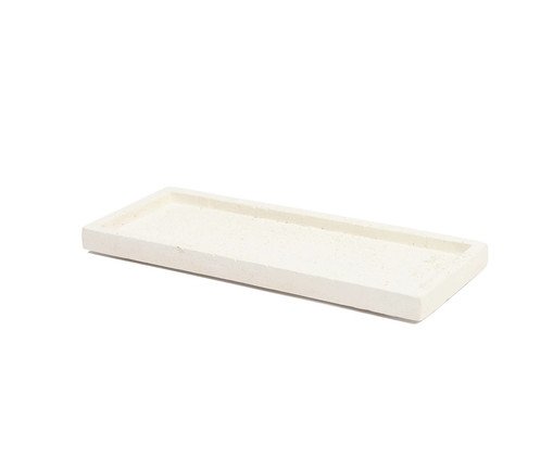 Bandeja Retangular Stone Classic Branco image number 1