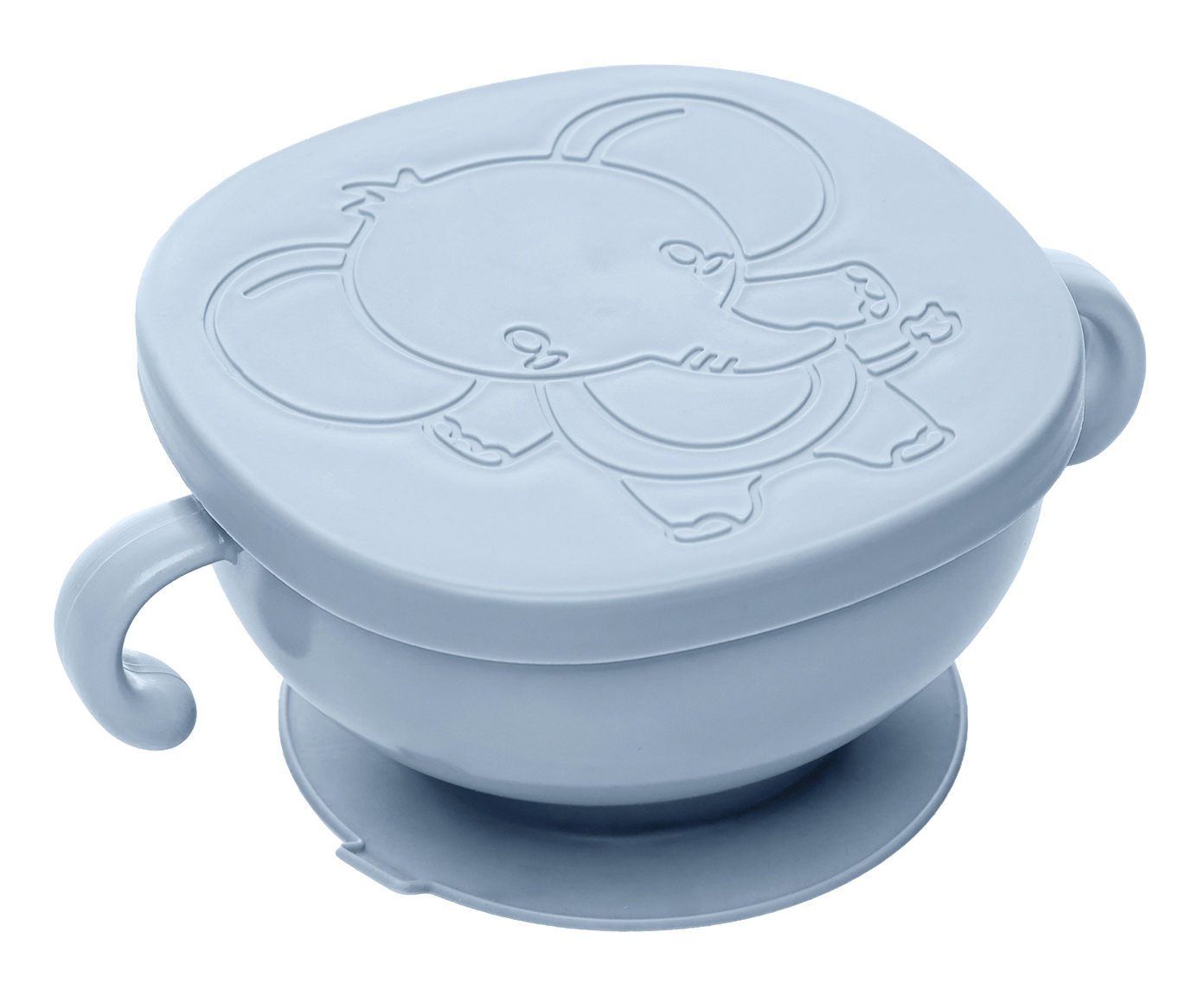 Bowl com Tampa e Ventosa Baby Elefante Azul image number 0