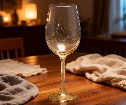 Ta&ccedil;a para Vinho Solen Dourado image number 2