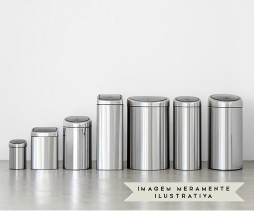 Lixeira em Inox Touch Bin Cromada image number 5
