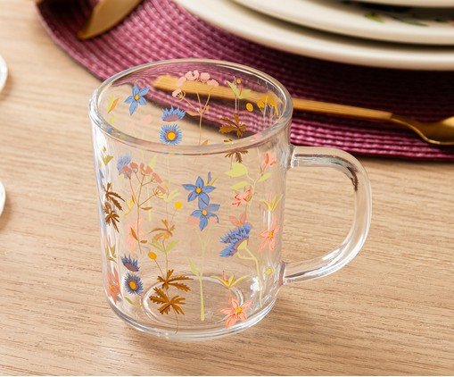 Jogo de Canecas Florescer Transparente e Florido image number 2