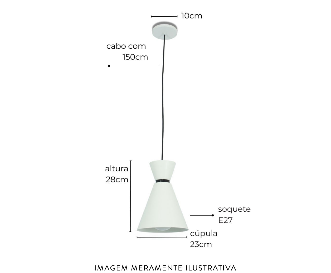 Lumin&aacute;ria Pendente Bertha Preta image number 2