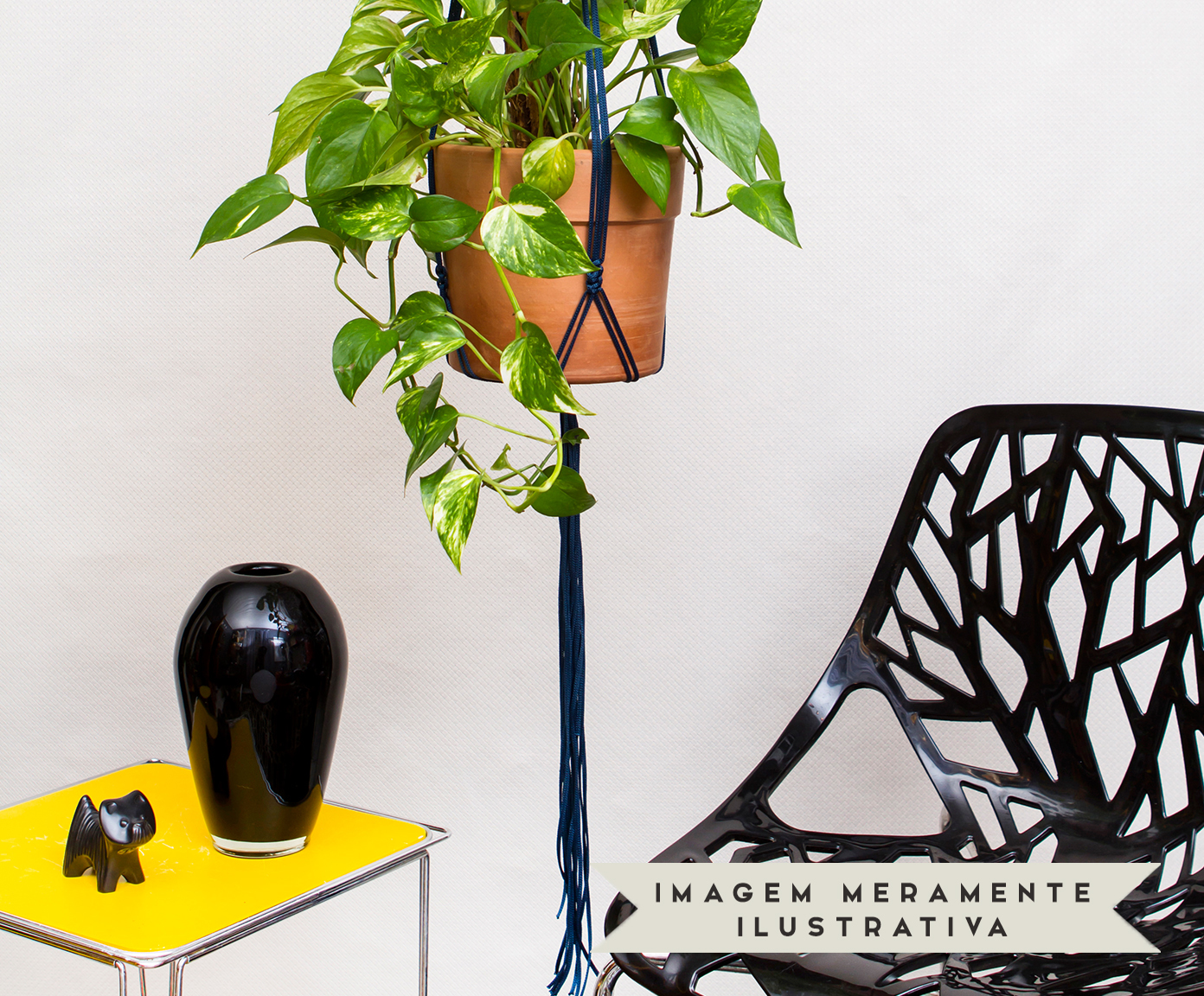 Hanger em Macram&ecirc; Classic Azul Navy image number 3