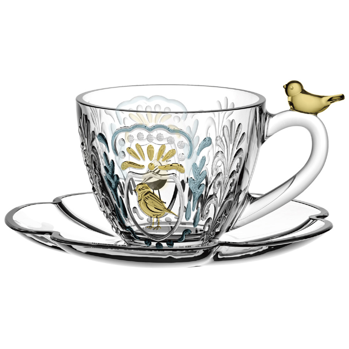 Jogo de X&iacute;caras para Caf&eacute; em Cristal Ecol&oacute;gico Canary &Acirc;mbar image number 1