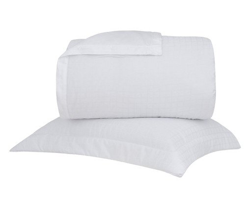 Jogo de Cobre-Leito Damask Square Branco 300 Fios - image 0
