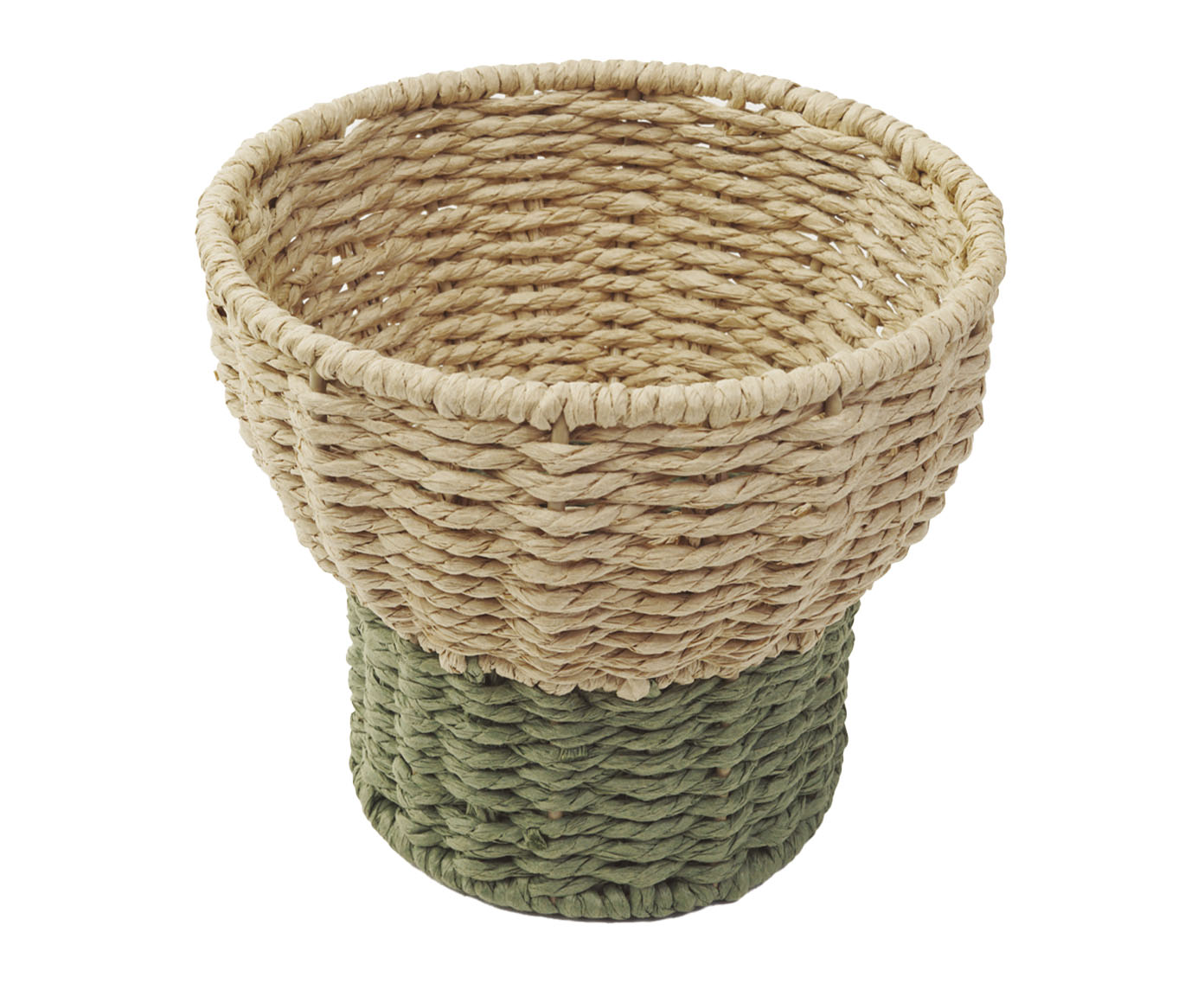 Cesta em Corda de Papel e Ferro II Verde image number 0