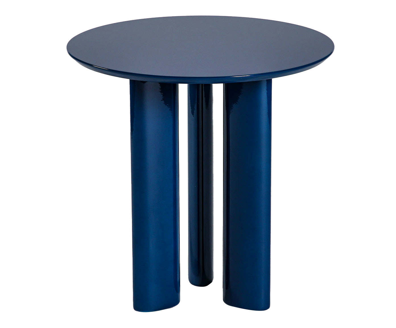 Mesa Lateral Redonda Brilho Azul Marinho - image 0