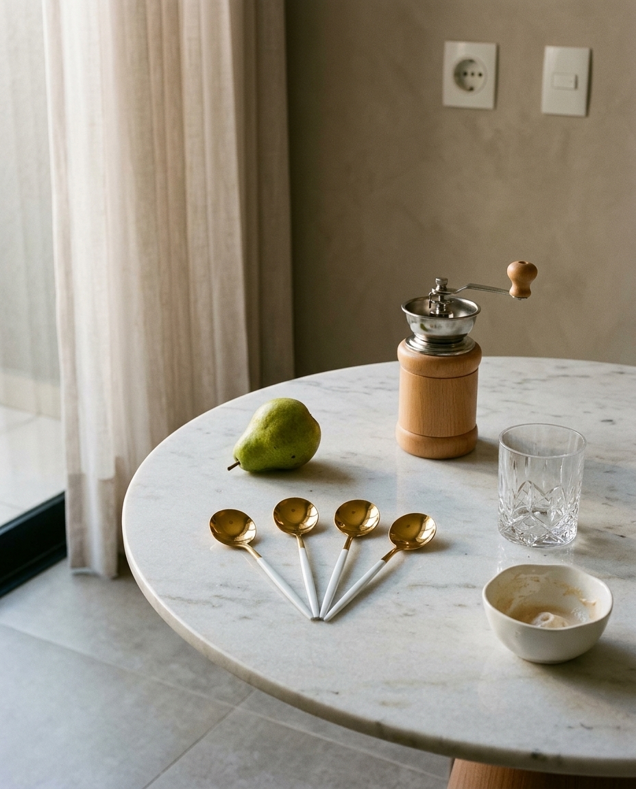 Jogo de Colheres de Sobremesa em Inox Slim Branco image number 3