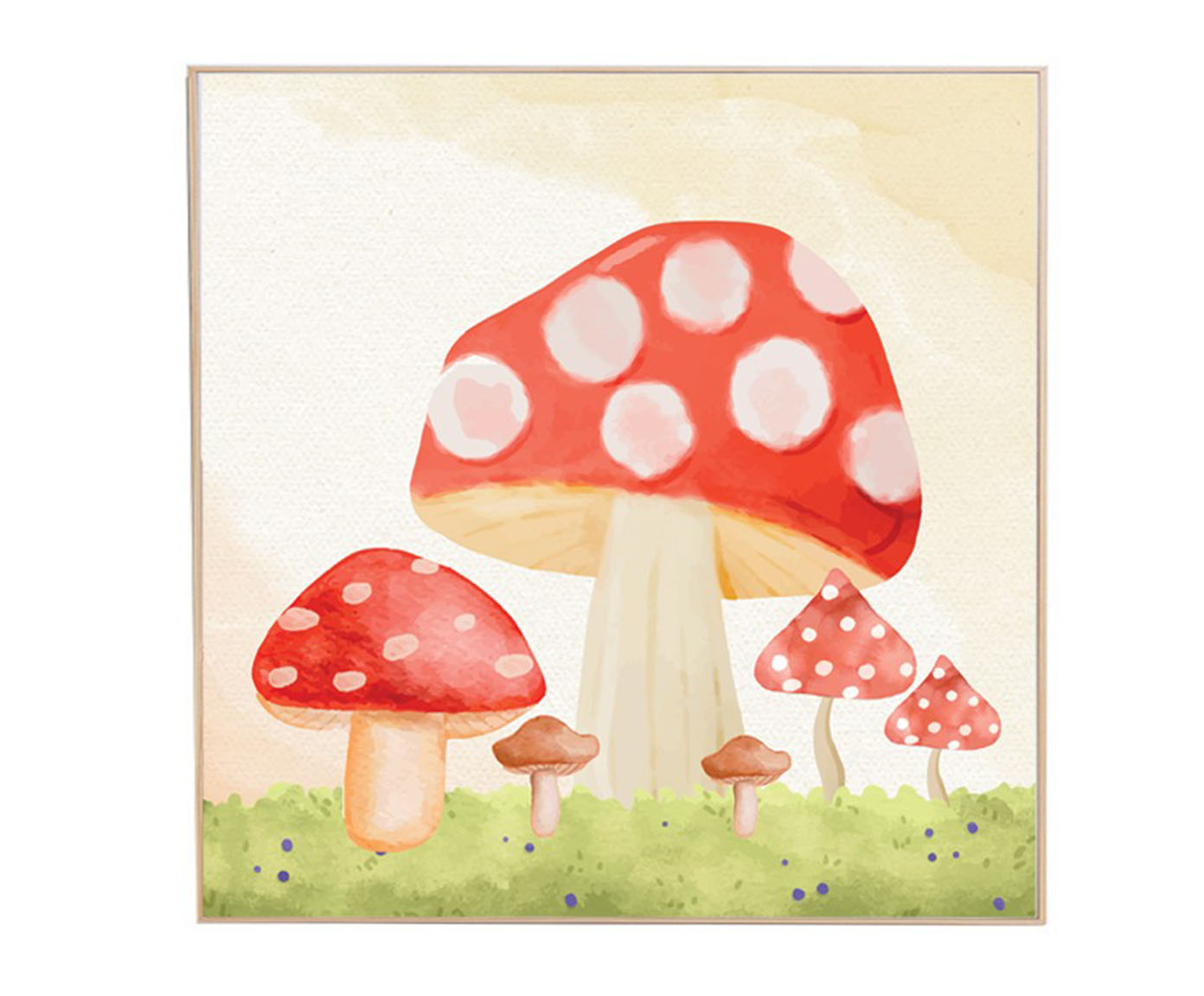 Quadro Cogumelos Vermelho e Bege image number 0