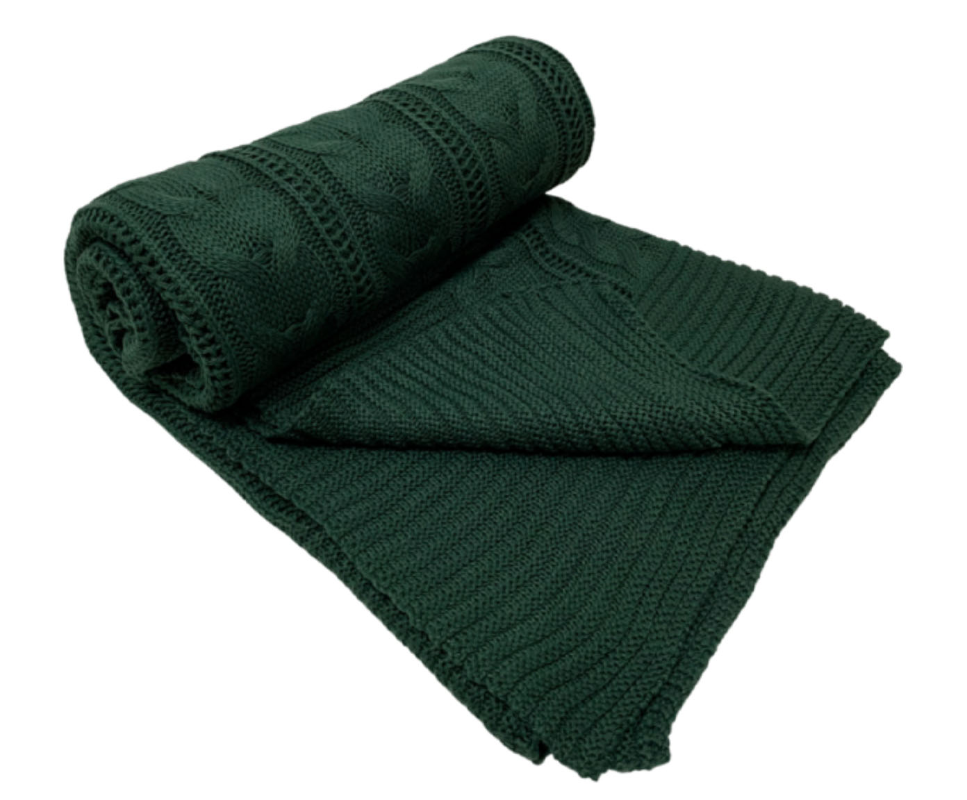 Manta em Tric&ocirc; Tran&ccedil;a - Verde Musgo - image 1
