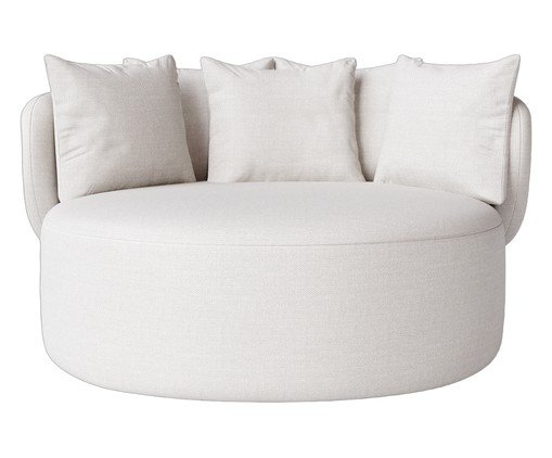 Chaise Luna com Puff Tecido Off White - image 0