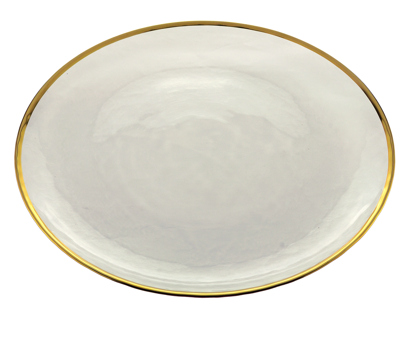 Prato Raso em Cristal Agate Dourado image number 1