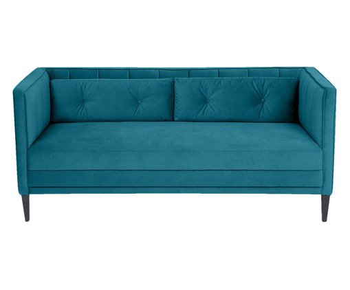 Sof&aacute; Day Bed Bergamo em Veludo - Azul Pav&atilde;o image number 0