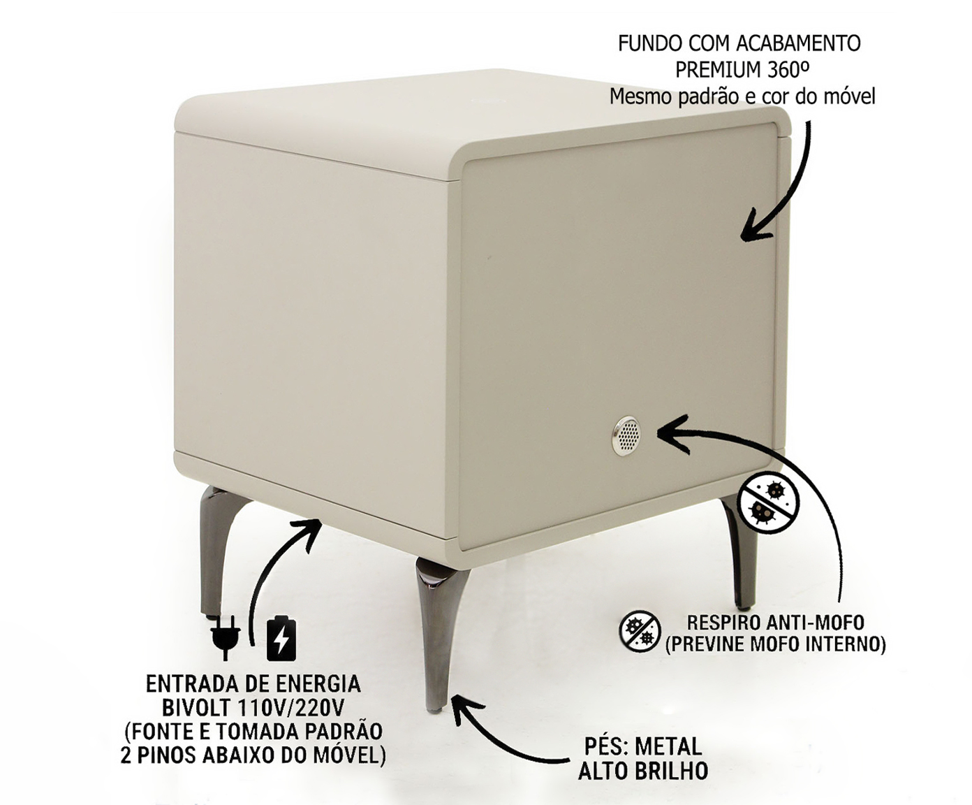 Mesa de Cabeceira Inteligente Smart SoundMax image number 2