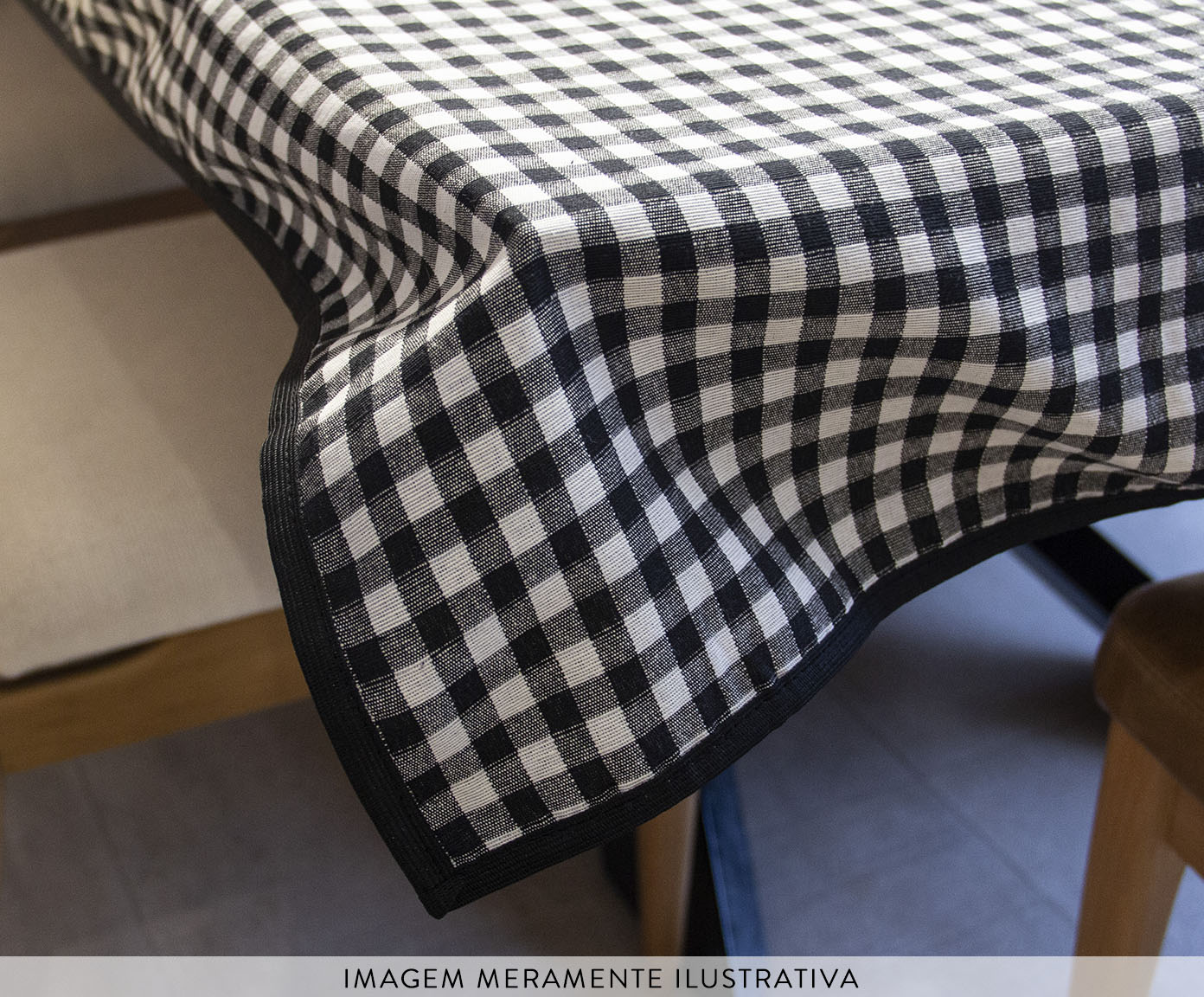 Toalha de Mesa Xadrez Preto e Branco image number 3