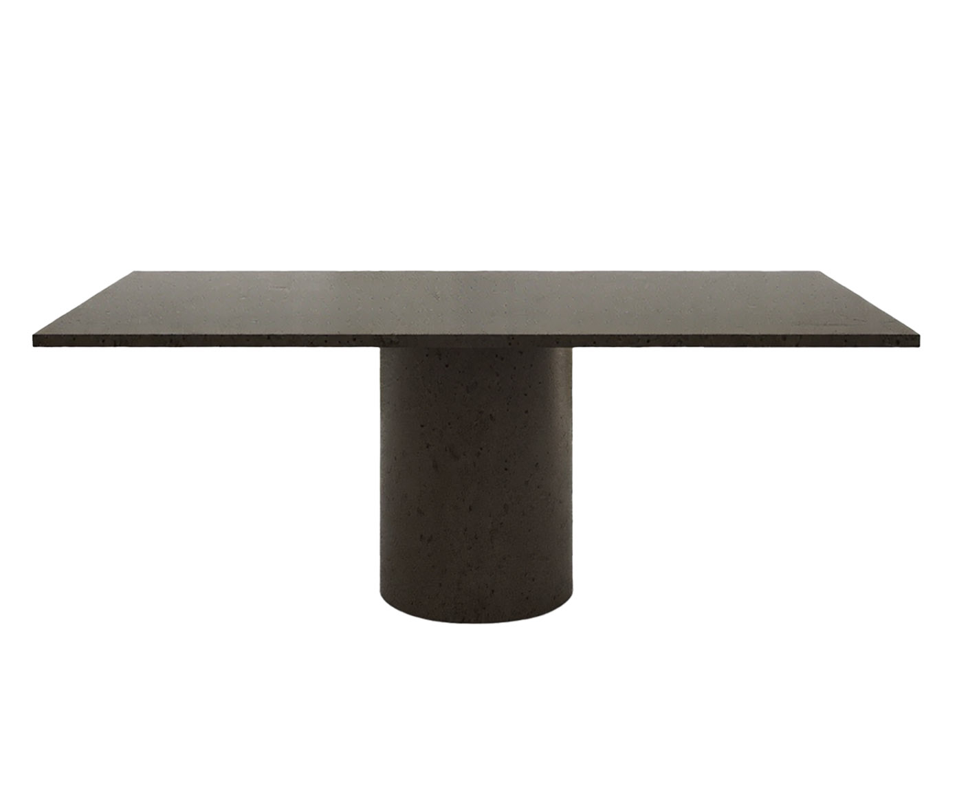 Mesa de Jantar Cil&iacute;ndrica com Tampo Reto Cinza Escuro - image 0
