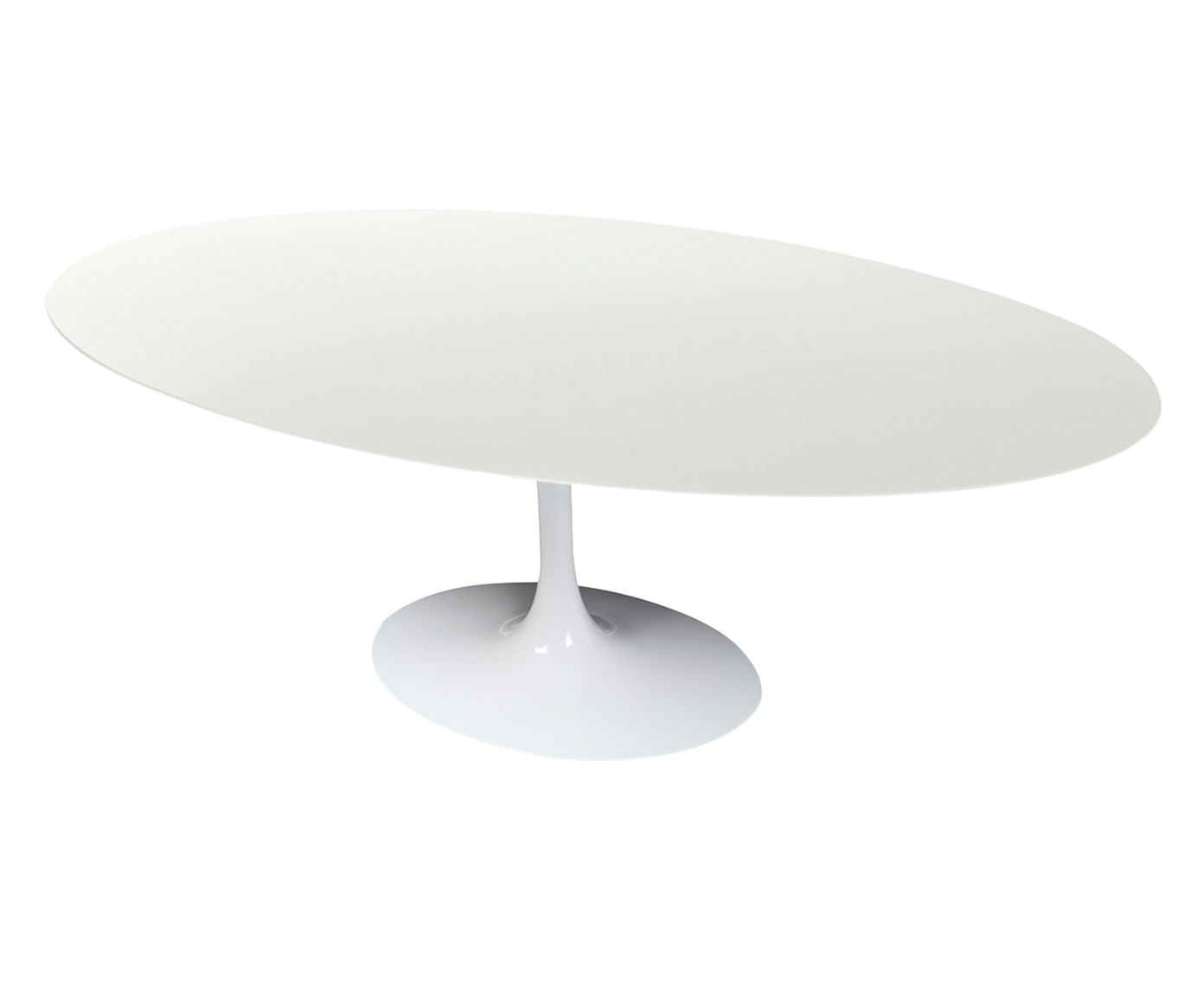 Mesa Saarinen Oval Quartzo com Base Branca image number 2