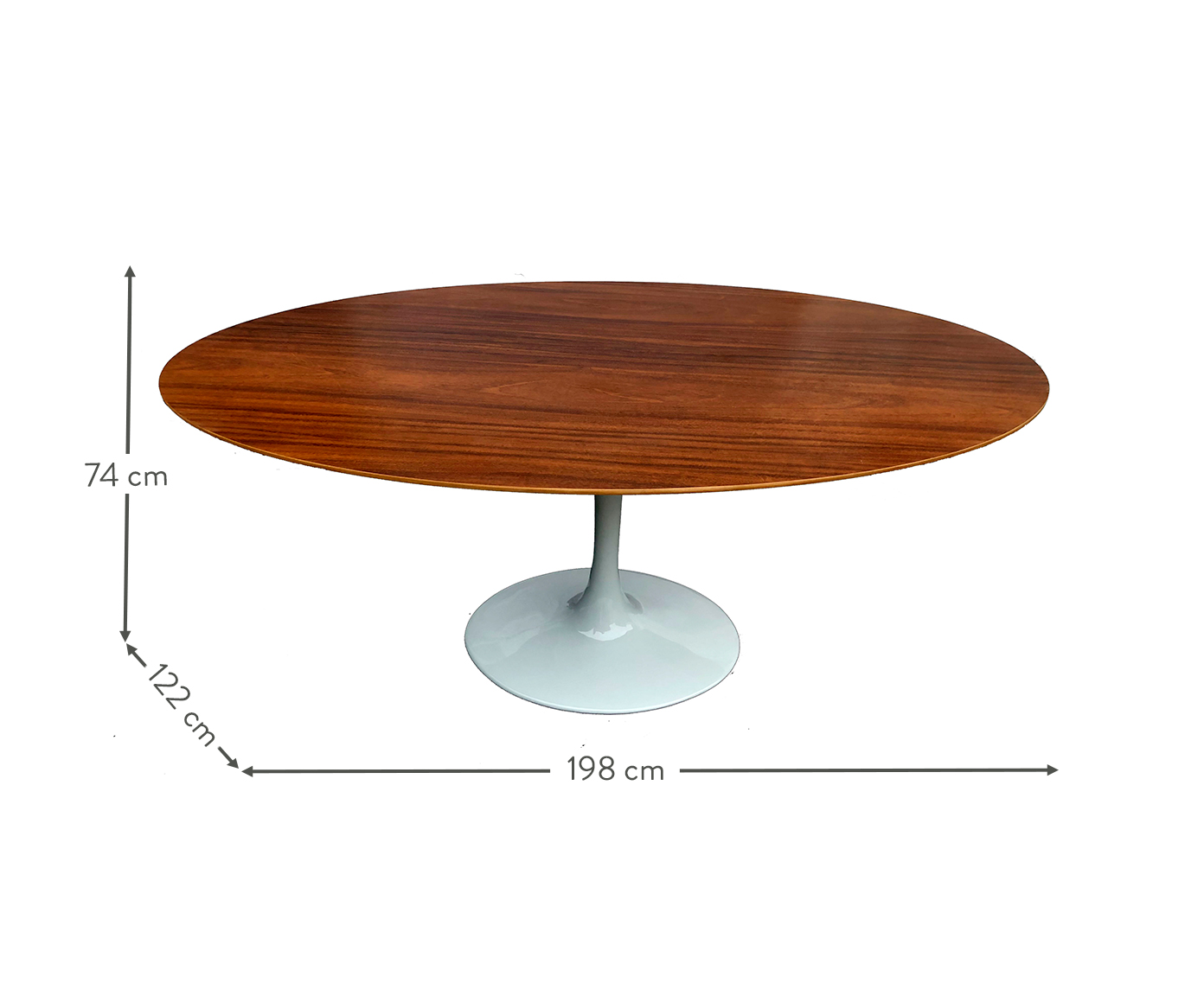 Mesa Saarinen Oval Imbuia Base Branca image number 3