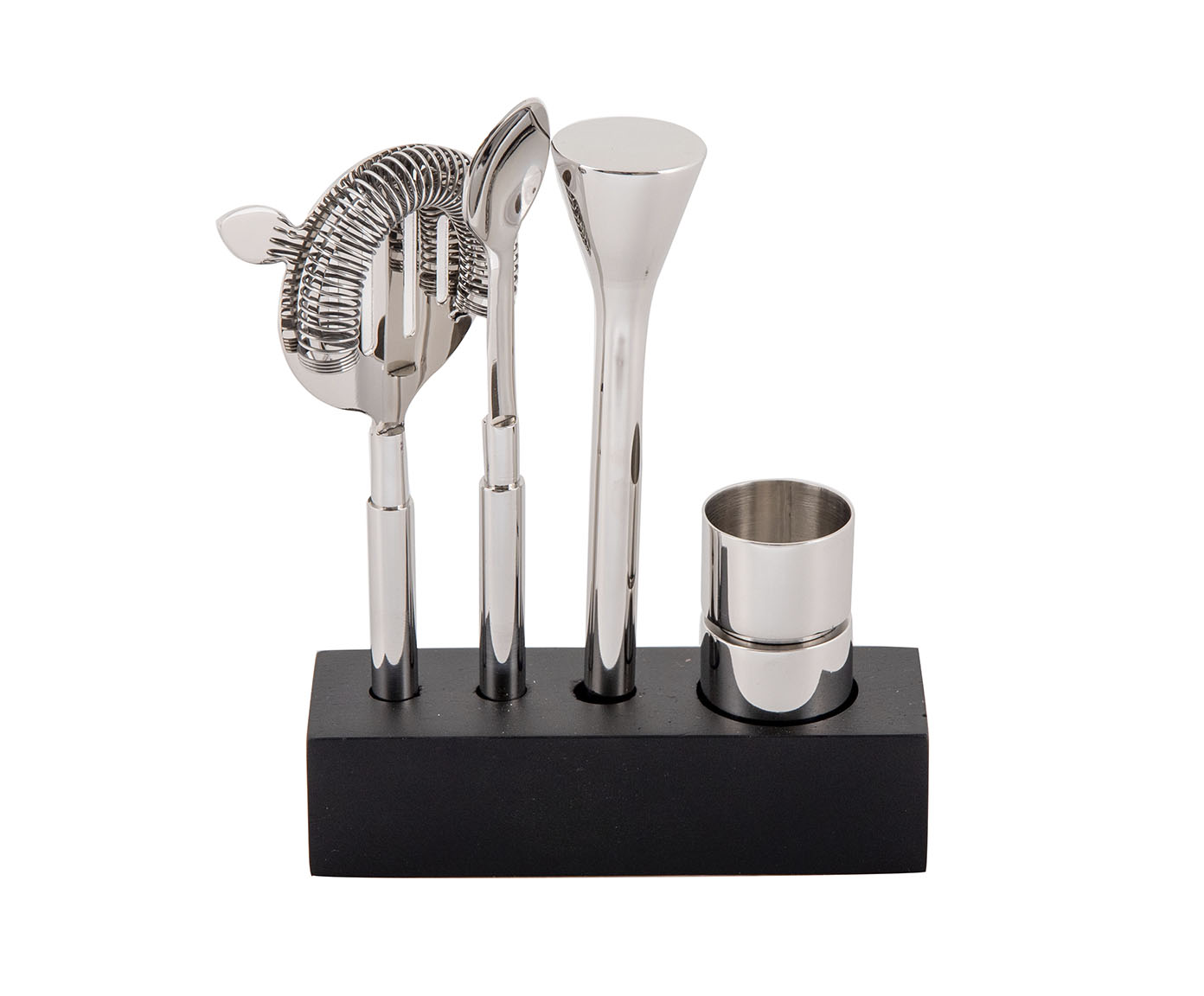 Jogo para Bar em Inox com Base Madeira I - Prateado image number 1