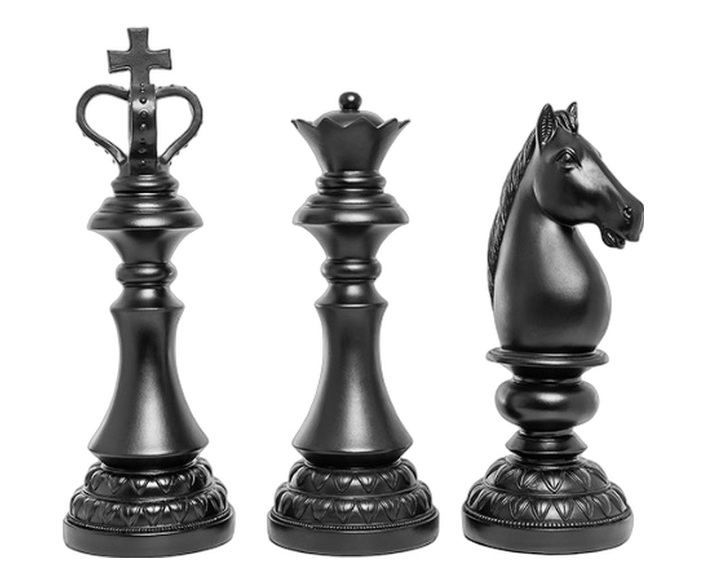 Jogo de Escultura Pe&ccedil;as Xadrez Preto image number 0