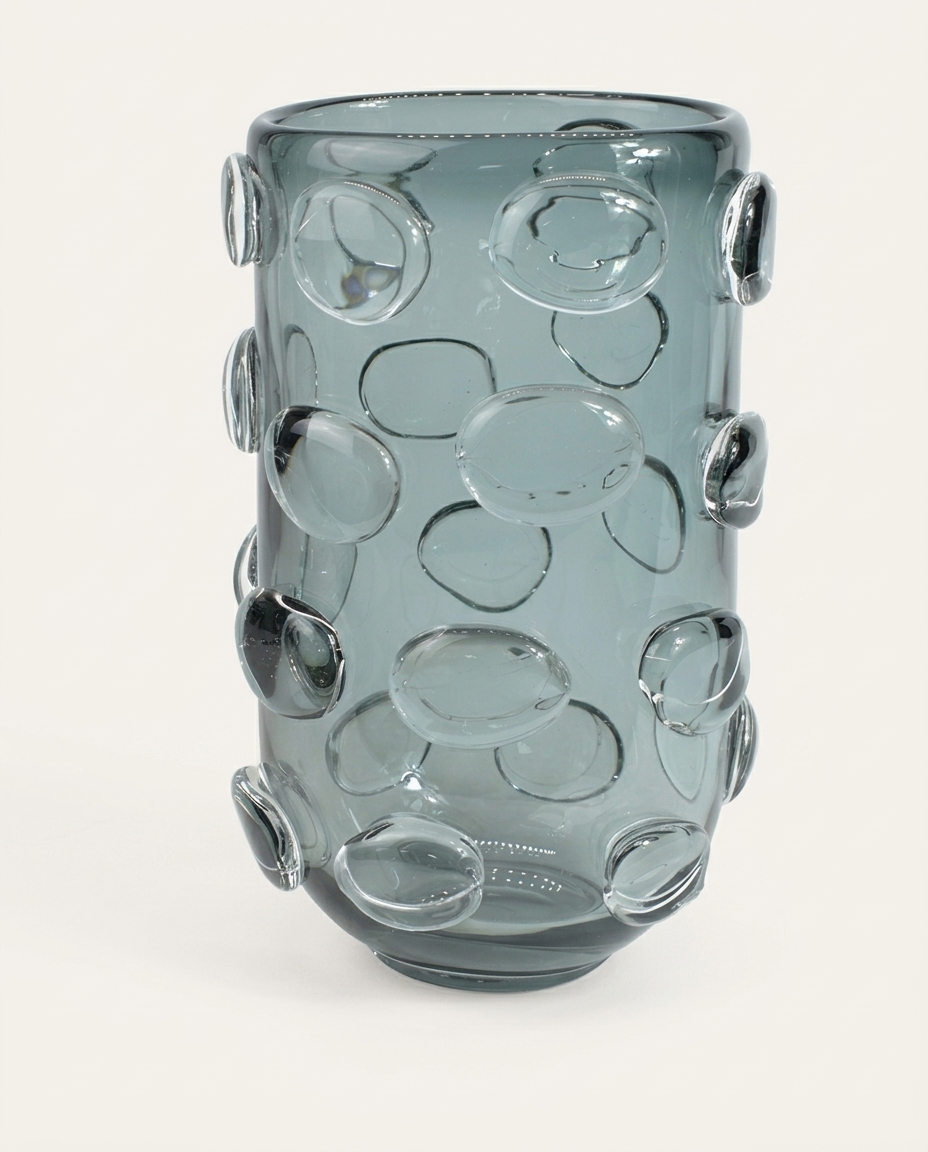 Vaso Longo Bolinhas Cinza - image 1