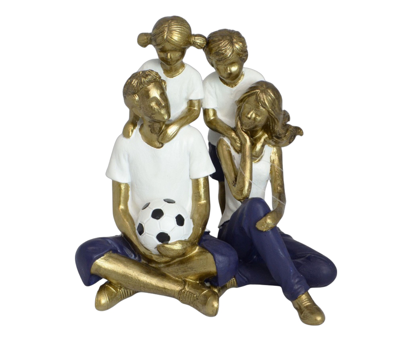 Fam&iacute;lia no Futebol Decorativo Enlace Azul e Dourado image number 0
