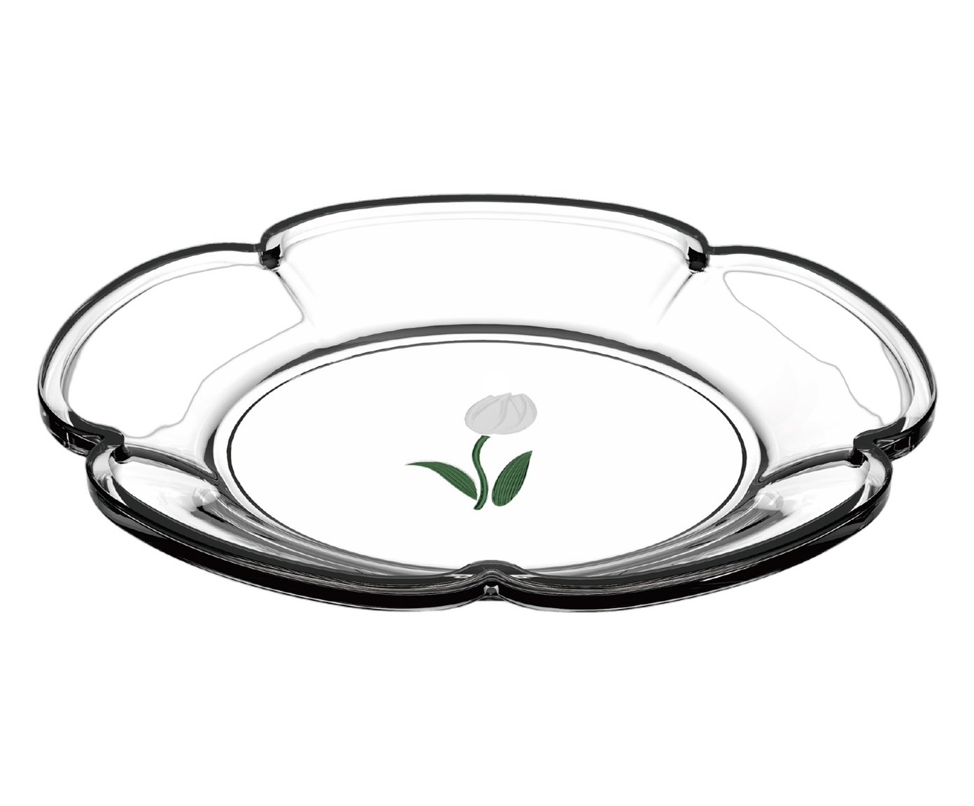 Jogo de Pratos para Sobremesa em Cristal Ecol&oacute;gico Tulipa Verde image number 2